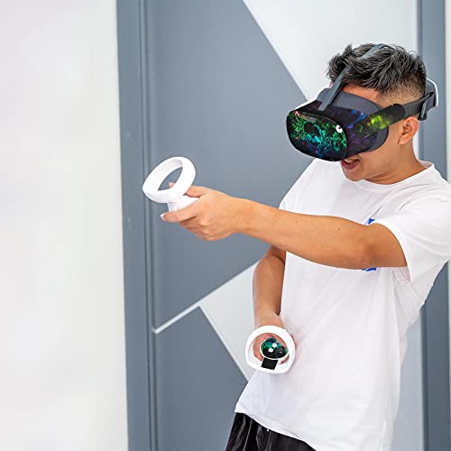 Geekria VR Controller Handle & Headset Skin Compatível com tampa de proteção Pico Neo 3, adesivo protetor resistente