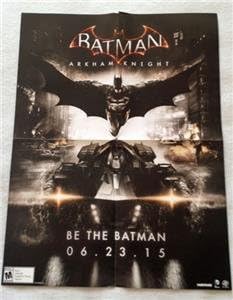 Batman Arkham Knight - 17 x22 promoção original DS Poster SDCC 2015 Mint Comic Con
