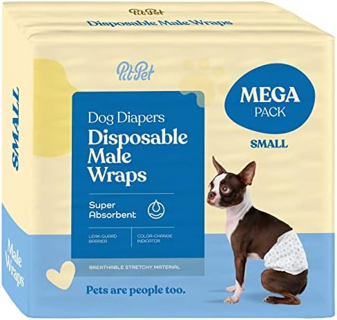Fraldas de cães machos confortáveis- pacote de 30 pacote super absorvente de cães descartáveis-