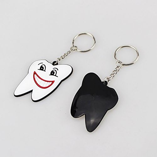 Airgoesin 30pcs Keychain Key Ring pendurar dente de borracha Smile de dente Dental Presente Charms de
