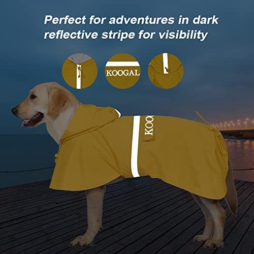 PET KOOGAL PET GRANDE DOG CAUT APARELO PONCHO Água à prova d'água para obter roupas de capa de chuva