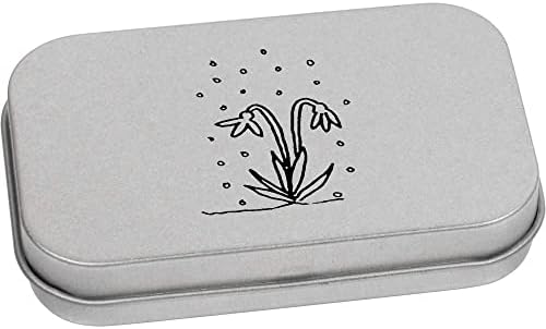 Azeeda 'Snowdrops' Metal Articled Stationery Tin/Storage Box