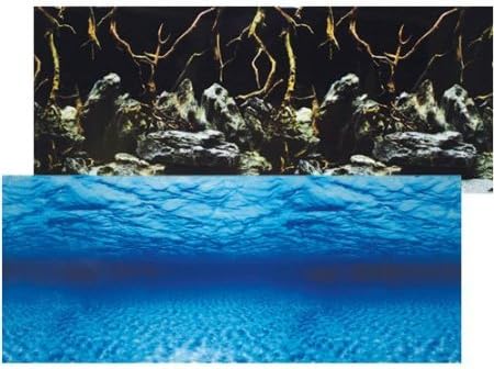 Seascape Double -lado aquário de fundo - 24 pol. Alto -