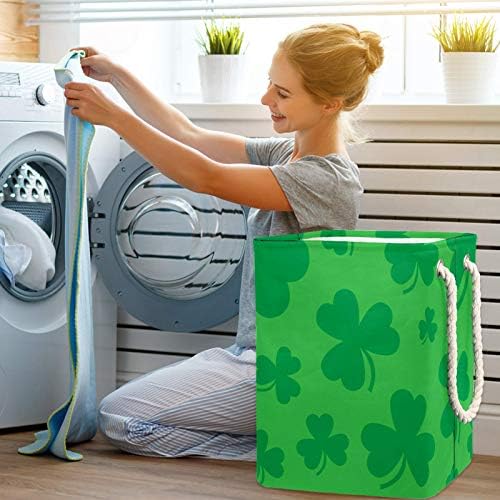 Deyya Cestas de lavanderia à prova d'água Alto Clover irlandês de Lucky Irish Green Green para o dia de São