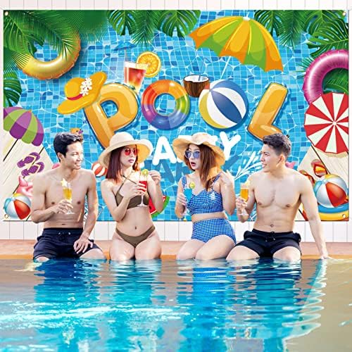 Decorações de festa na praia de verão, cenário de banner de piscina para crianças suprimentos para festas de