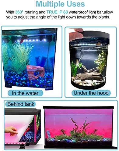 Mingdak Fish Aquarium Tank Luz - fundo de aquário Luz com timer automático ligado/desligado, controle