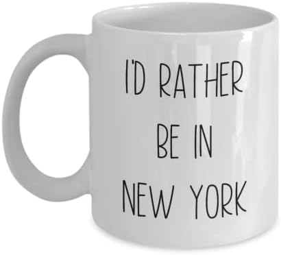 Prefiro estar em caneca de Nova York, lembranças de Nova York, xícara de café de longa distância, idéias de