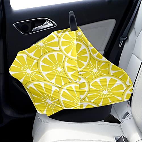 Tampa de assento de carro para bebês, limão amarelo fresco de limão sem costura cobertura de enfermagem Campo