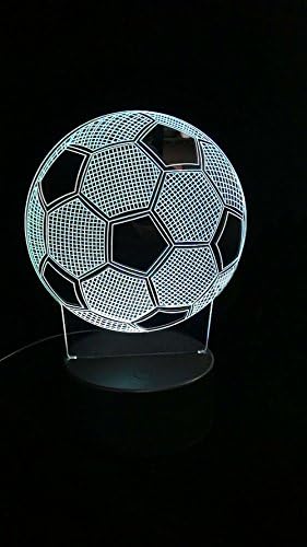 Conwea 3D ilusão lâmpada do dia das mães Night Night Lightide de cabeceira, modelo de futebol 7 cores mudando