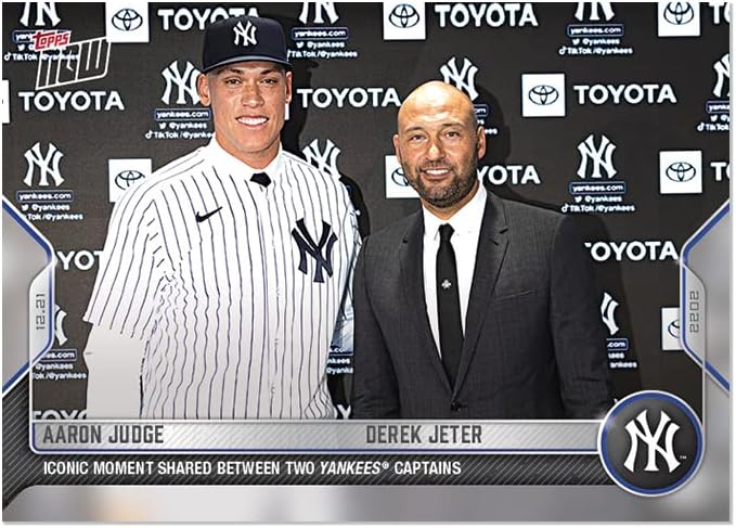 2022 Autentic Topps Now Aaron Judge e Derek Jeter Baseball Card - Capitães de equipe para o New York Yankees