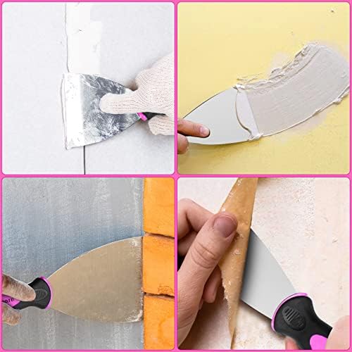 Conjunto de faca de massa rosa ThinkLearn, Drywall Tools1 2 3 4 6 8 Faca de spackle, raspador de tinta