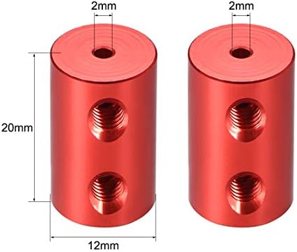 UXCELL de 2 mm a 3mm de parafuso de acoplamento rígido Liga de alumínio L20XD12, conector do acoplador do eixo,