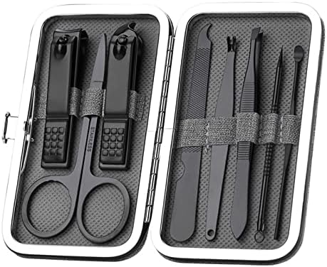 WSCEBCK 15PCS Kit de unhas de aço inoxidável Clipper Nipper Cutter Scissors Tweezers Pick Pedicure Manicure