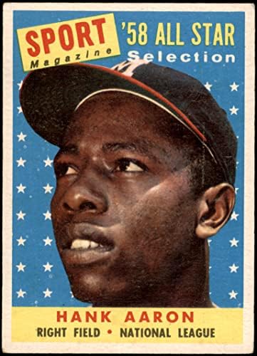 1958 Topps 488 All-Star Hank Aaron Milwaukee Braves VG/Ex+ Braves