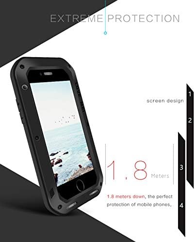 Amo Mei Metal Aluminium Case para iPhone 8 Plus /7 Plus, Gorilla Glass Militar