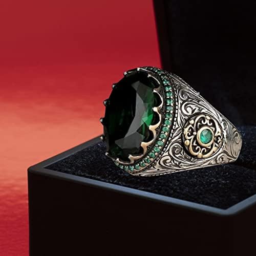 Anéis de amizade Anel Pacotes para mulheres Ringdiamond Saphire Diamond Green Ring Ring Gift Round