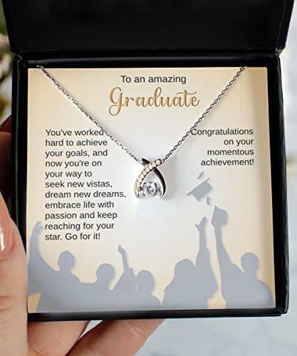 Presente de colar para pós -graduação, jóias artesanais, presente de graduação - colar de dança de desejos
