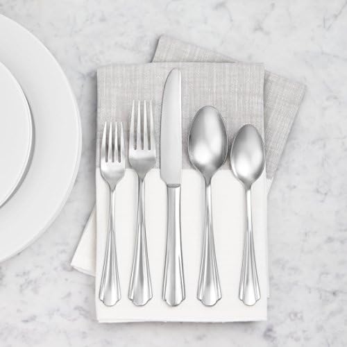 Basics Stainless Stone Aceled Dinner Forks com borda recortada, pacote de 12
