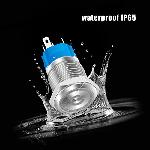 Apreciação de 16 mm de 12-24V botão de botão de metal aço inoxidável IP65 Padrão de potência à prova d'água Padrão