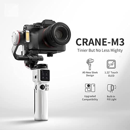 Zhiyun Crane M3 Estabilizador de cardan de 3 eixos para câmeras sem espelho, compatível com a Sony A6600, A6500,