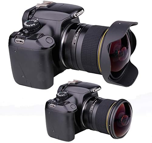Jintu 8mm HD Wide Angel Fisheye Lens Compatível com câmeras Canon EF Mount SLR DSLR