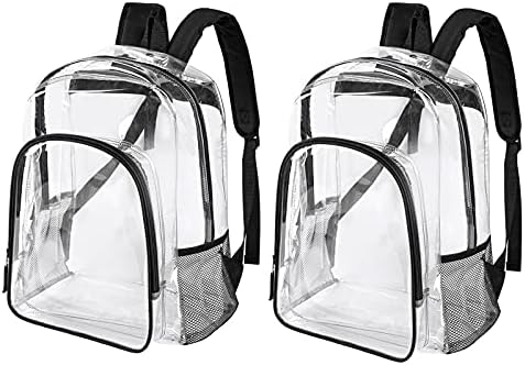 Fomaris Clear Backpack Transparente Veja através de plásticos plásticos livros claros para homens, escola,
