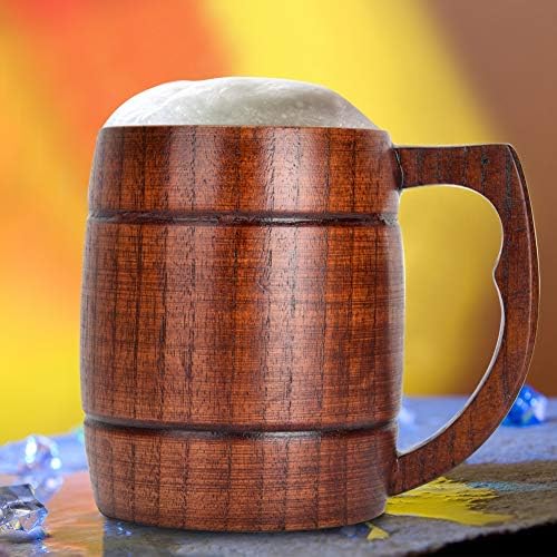 Brewix Beer Beer Cup, madeira de cerveja caneca de cerveja de cerveja de madeira caneca de madeira usada para cozinha da família1 x xícara de 8,5 x 11 cm de caneca