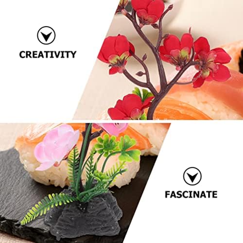 Anguricamente 2pcs Artificial Flower Sushi Plate Ornament Ornament Like Like Japanese Floral Style