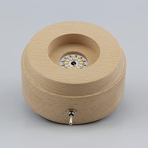 Xiaojia luminous wooden exibir suporte para lente de vidro de cristal 60 80 100mm de lensball