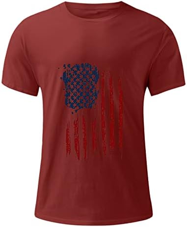 camisa impressa da bandeira americana lcepcy para homens casuais manga curta Tshirts de pescoço