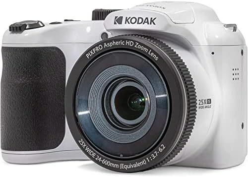 Kodak Pixpro Astro Zoom AZ255-WH 16MP Câmera digital, zoom óptico de 25x, pacote branco com Lexar