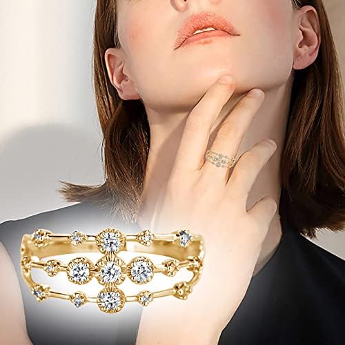 Vefsu moda feminina diamante o anel de zircão de zircão de zircão de dedo dedo anel de dedo do dedo