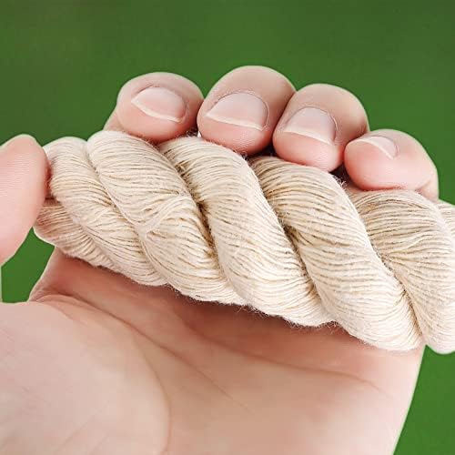 1-1/4 polegadas x 32 pés Culdo de algodão 3 fita torcido corda de algodão forte grossa para artesanato, puxão esportivo