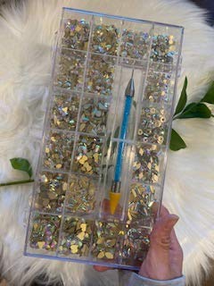 Kit de cristal de unhas profissionais, 2000pcs de cristal de vidro de 2000pcs strassm aber strass para unhas