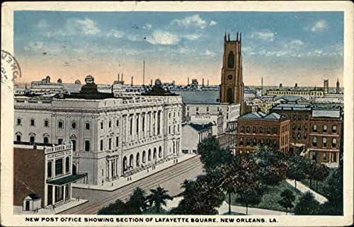 Novo correio e Lafayette Square New Orleans, Louisiana la Original Antique Postcard