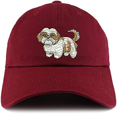 Loja de vestuário da moda Shih Tzu Dog Bordado de baixo perfil de algodão macio touca de chapéu de pai