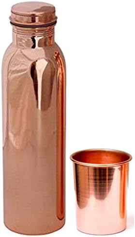 Garrafa de água de cobre pura de TreeGoart com 1 conjunto de bebidas de vidro de cobre