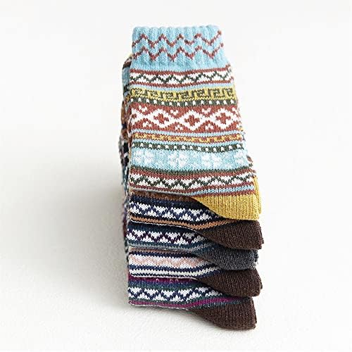 Ganfanren feminina meias de lã do meio da panela outono e inverno espessado e as meias femininas quentes