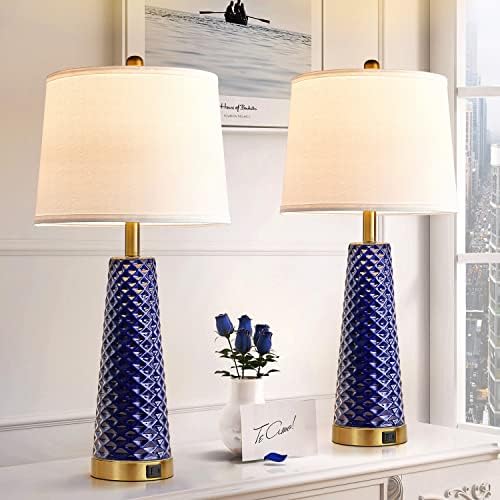 Lâmpadas modernas de mesa para sala de estar conjunto de lâmpada de cabeceira de cerâmica de 28, 28