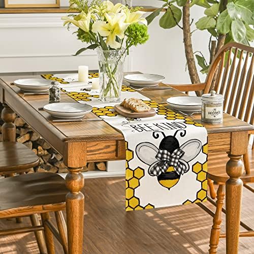 Modo ARTOID Aquarela Buffalo Buffalo Plaid Summer Table Runner, decoração sazonal de mesa de jantar de cozinha