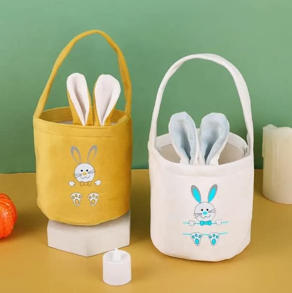 Bolsas de veludo de cesta de coelhinho da Páscoa - adoráveis ​​decorações de Páscoa para crianças
