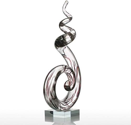 WSSBK abstrato fumaça esculpida de vidro TRUMA escultura de vidro Decoração de ornamento de presente de