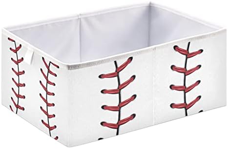 Cataku Baseball Lace Print Cube Bins para organização, caixas de armazenamento de armazenamento retangular