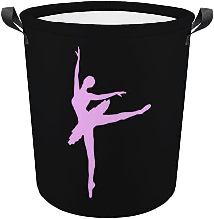 Cartoon Dancing Ballet Round Roundry Horty Horty Caskets de roupas sujas à prova d'água com alças