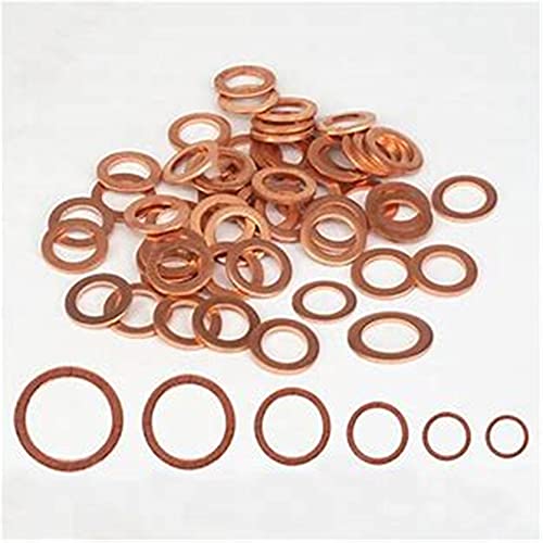 Tinvhy 280 pacote variado anel de cobre chapas e arruelas de travamento, matriz de bronze de brasão métrica variável