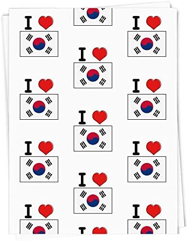 Azeeda 4 x 'eu amo a Coréia do Sul' Tags/etiquetas de presente