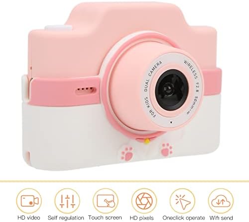 Câmera de Kids Shanrya, tela de toque DC 5.0v-1a Câmera de brinquedo fofa 48MP de alta definição ABS + silicone
