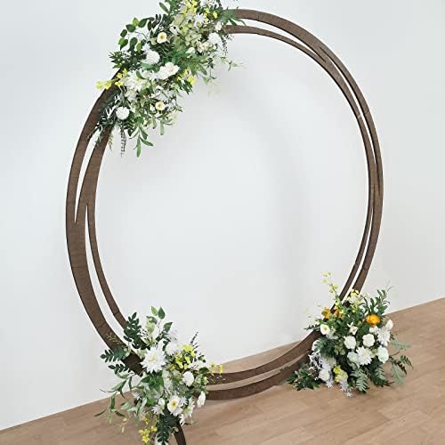 Efavormart 8ft de madeira marrom natural DIY Round Wedding Arch Stand, suporte de cenário de
