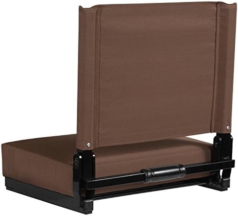 Flash Furniture Gritens Seats Comfort By Flash - Cadeira de estádio marrom - 500 lb. Cadeira dobrável