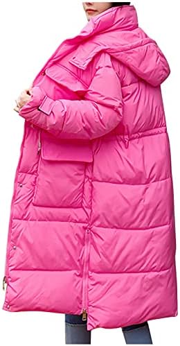 Trench Couats for Women Warm Stand Gollar Zipper Long Cotton acolchoado jaqueta de cor pura Cardigan Cardigan